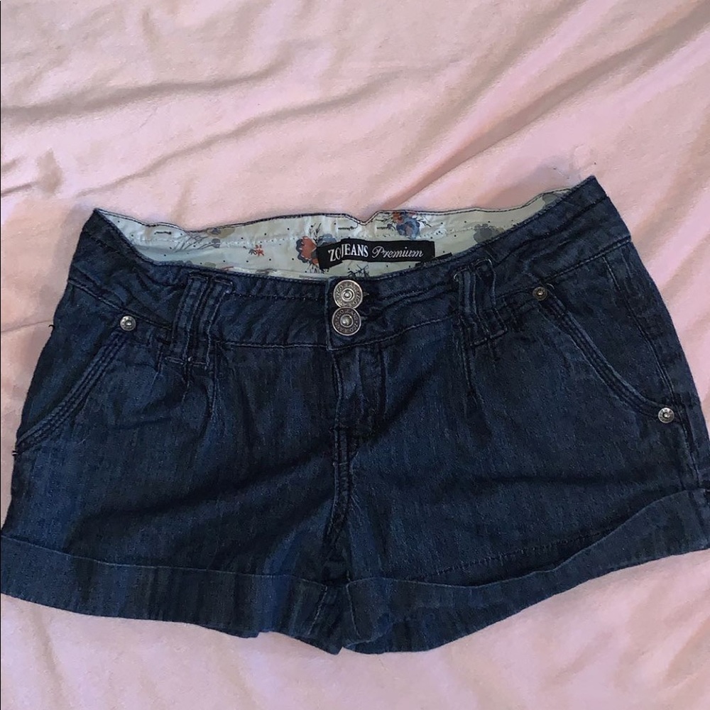 Dark denim jean shorts